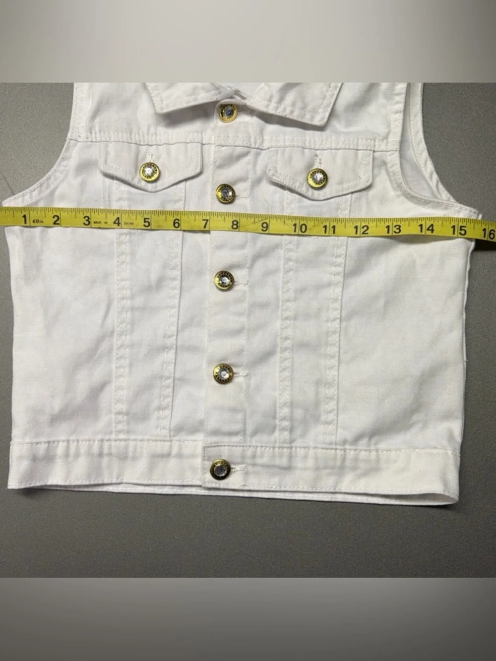 One Step Up Girls‎ Medium Denim Vest White Size Great Condition